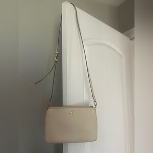 Tory Burch Kira Flat Wallet Cream Crossbody